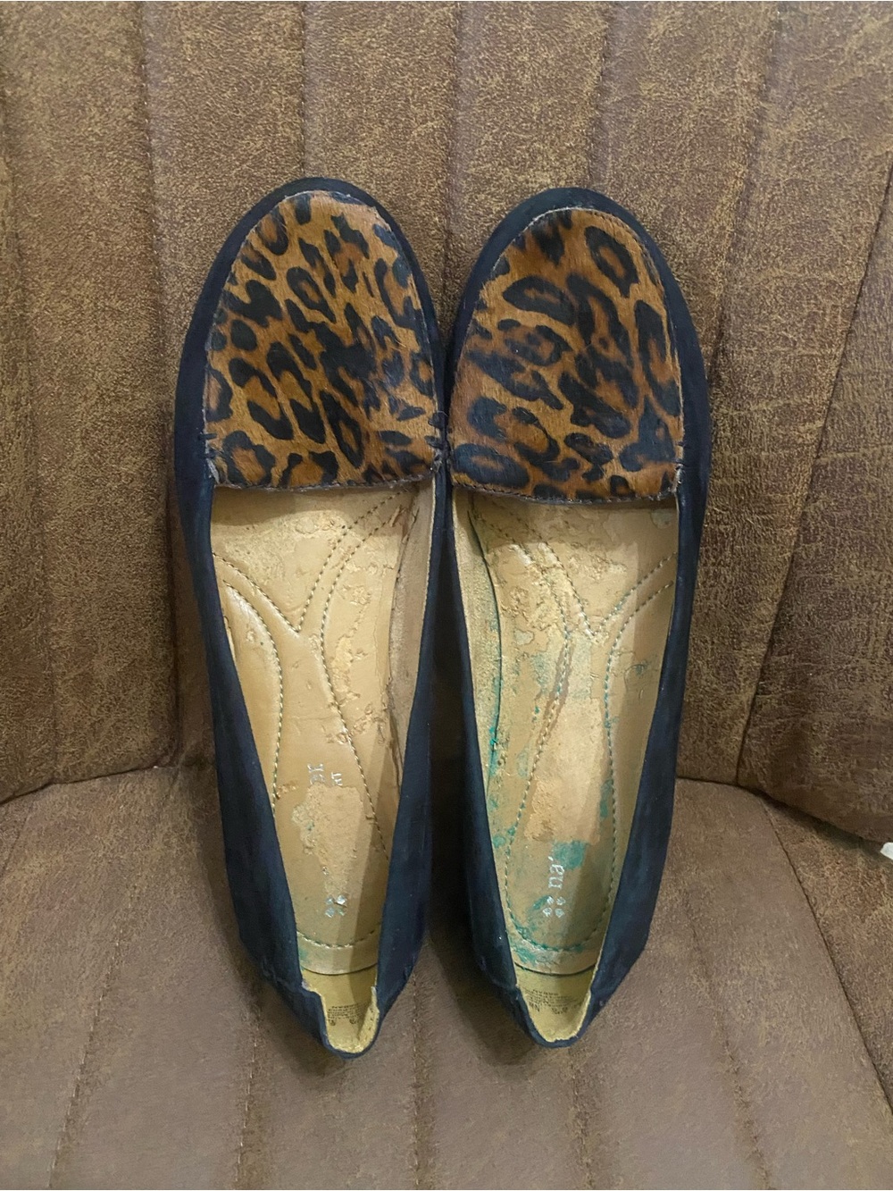 Naturalizer Black Flats with Leopard-Print Accent